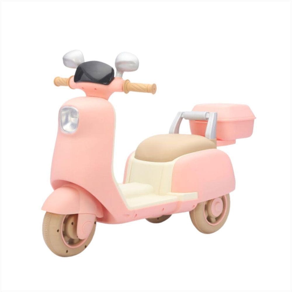 Lambreta Elétrica Infantil Rosa Luz Led Bivolt Música Baú