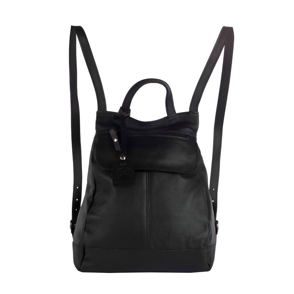 Mochila De Couro Maluzinha Compacta E Elegante Preta