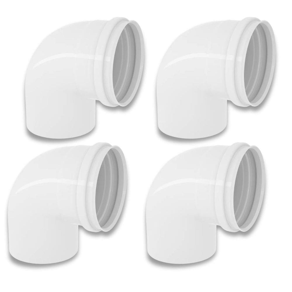 Kit 4 Cotovelos Joelho Esgoto Pvc 90 Graus Branco 50Mm