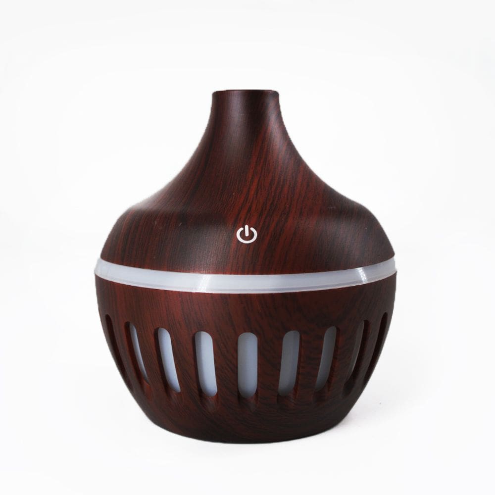 Umidificador Ultrassonico Formato Gota Rajada 200ml Cor:Mogno