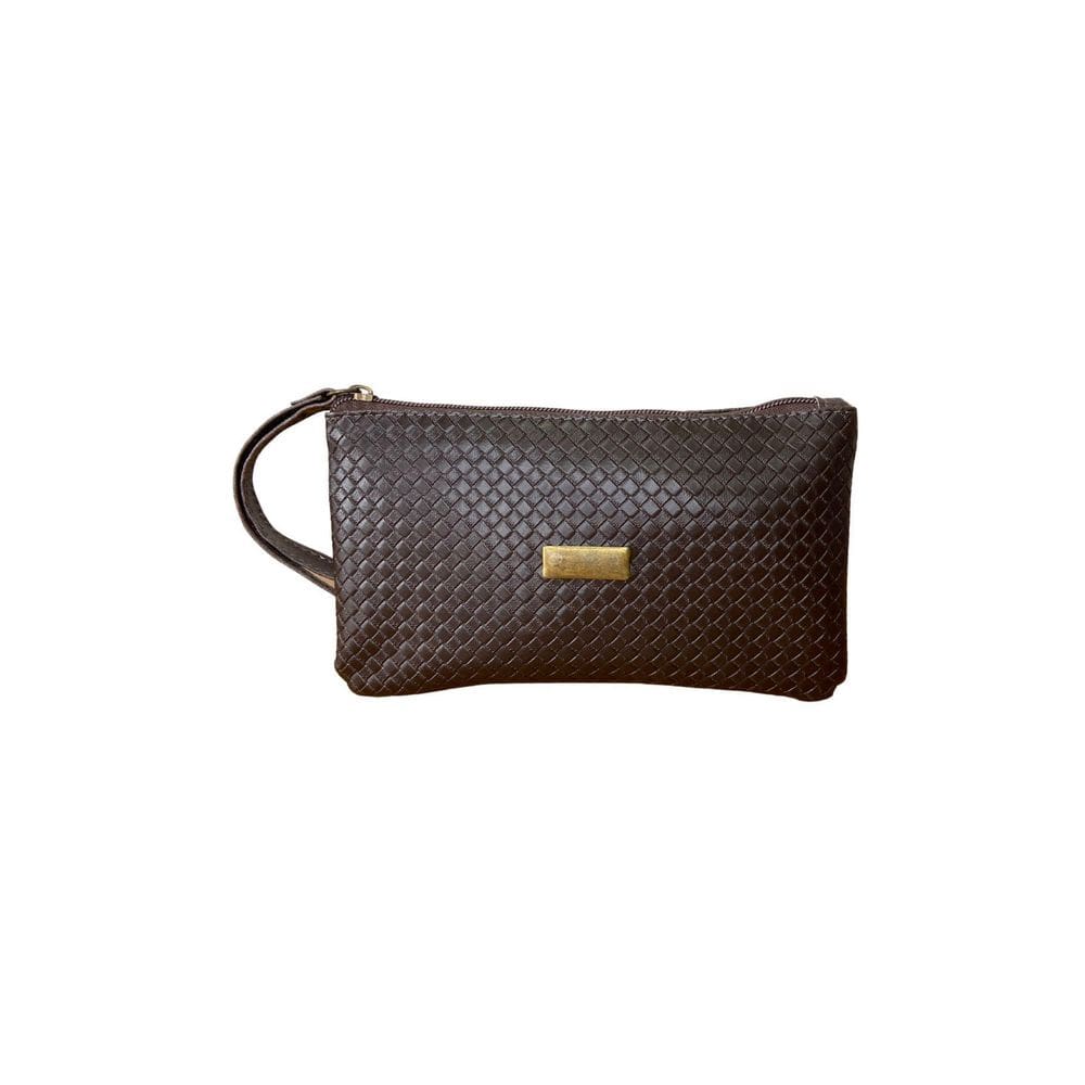 Bolsa De Mão Carteita Necessaire Abc Bags Compacta - Café