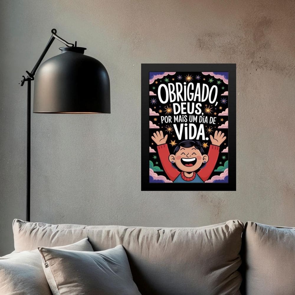 Quadro Obrigado Deus Pela Vida 33X24Cm