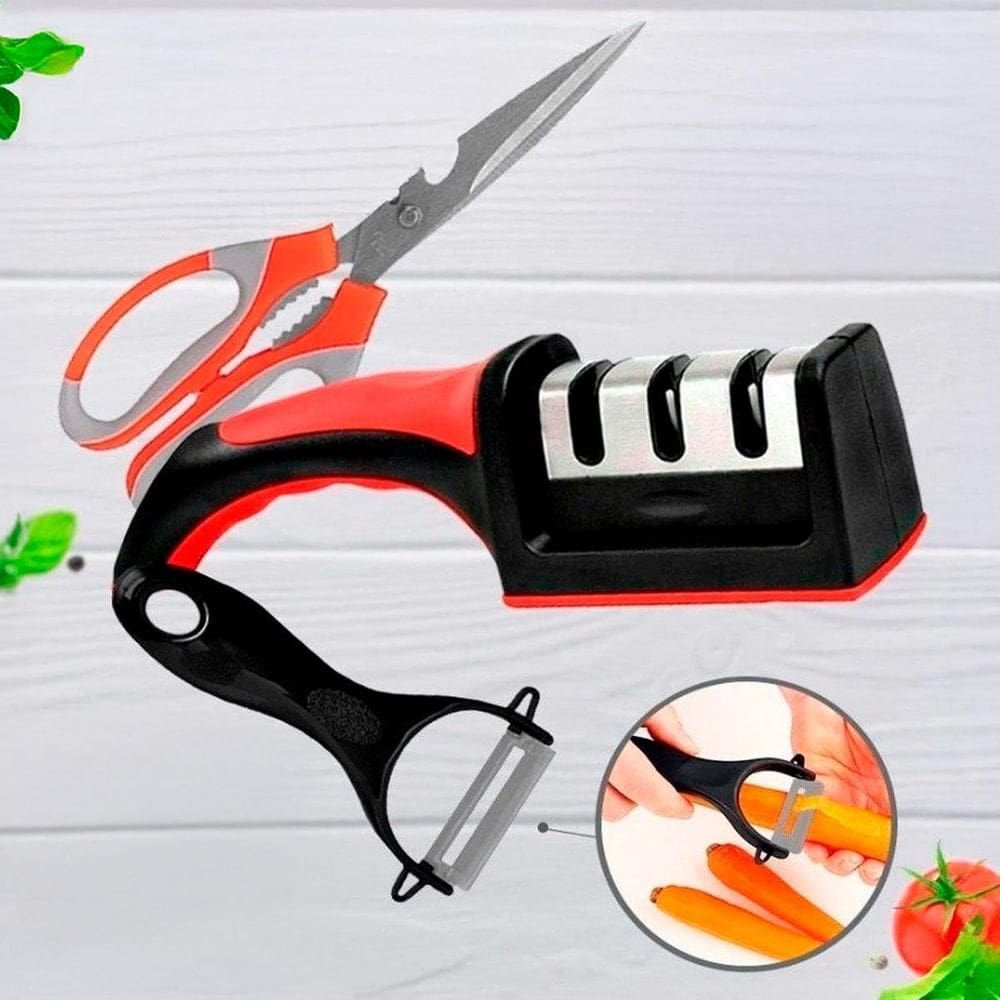 Kit Amolador Profissional Afiador Para Cozinha Churrasco