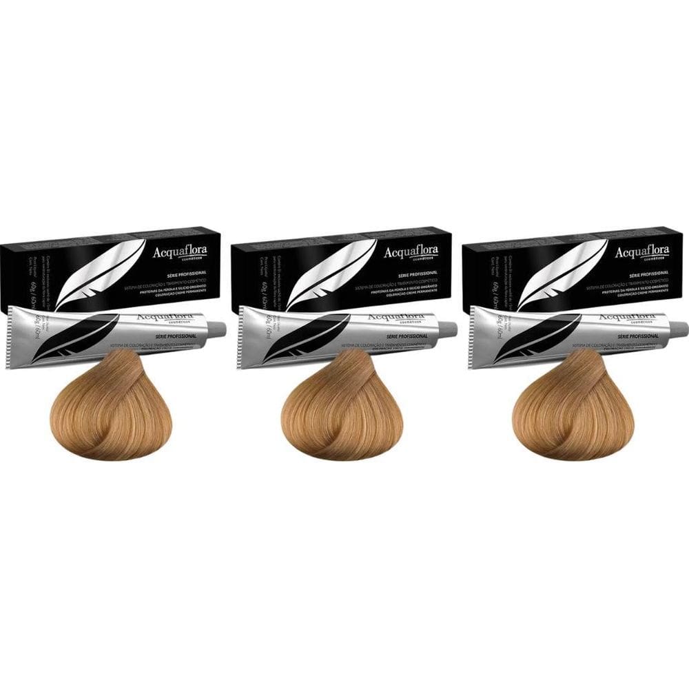 Coloraçao Acquaflora Perm 8.3 Louro Claro Dour 60G-Kit C/3Un
