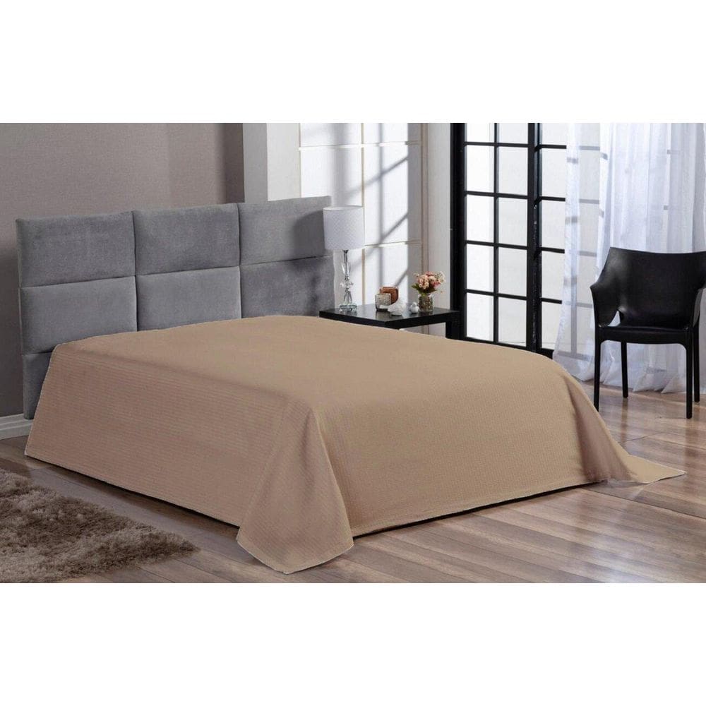 Cobre Leito Colcha Cama Solteiro Piquet Liso Algodão Hotel