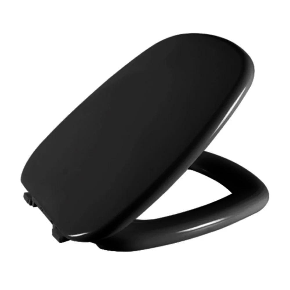 Assento Almofadado Like Preto Tampa Bacia Celite Da Astra