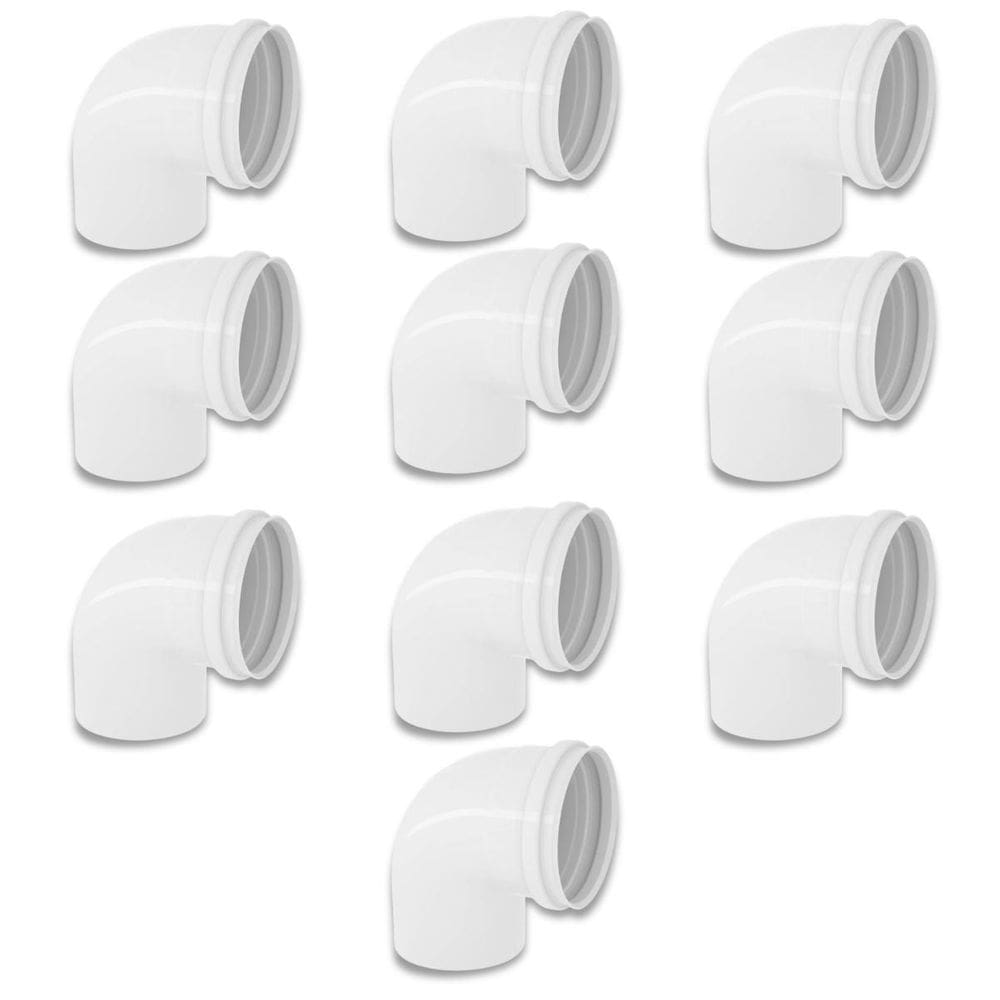 Kit 10 Cotovelos Joelho Esgoto Pvc 90 Graus Branco 75Mm