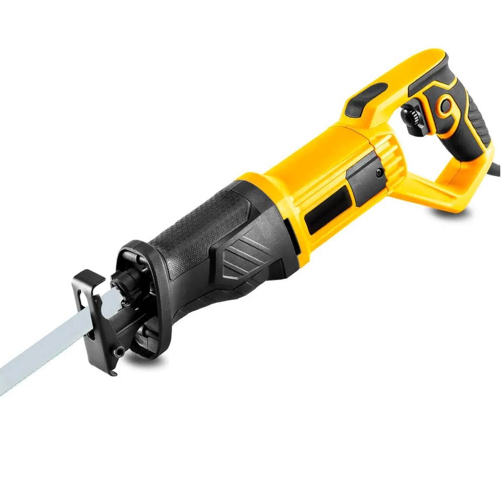Serra sabre elétrica 1100W 220V com velocidade variável, cabo rotativo e curso de 22mm – ideal para cortes em madeira, aço e plástico com precisão