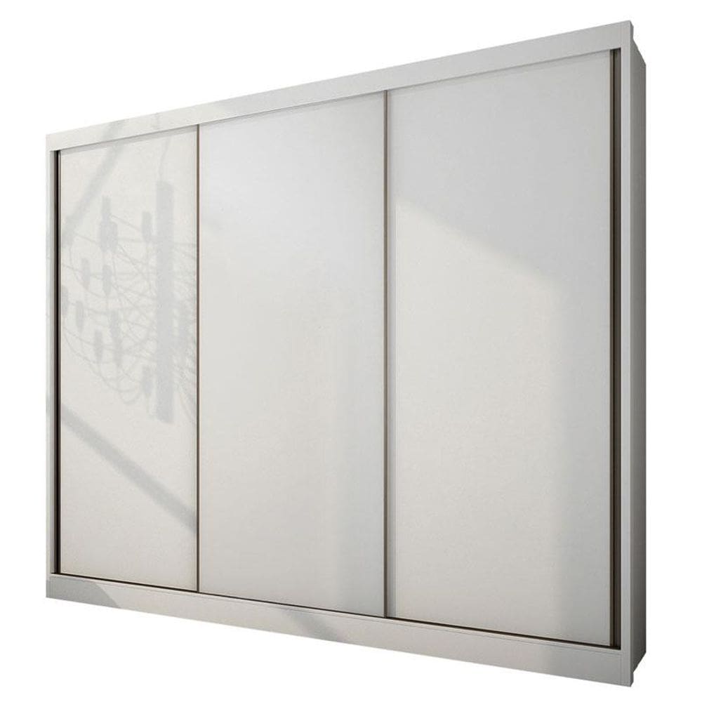 Guarda Roupa Casal Medelim 3 Portas 8 Gavetas Neve – Novo Horizonte