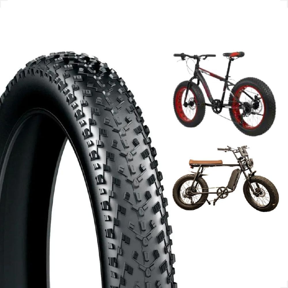 Pneu Pineu Aro 20 X 4.0 Fatbike Mobylete StretGo Scooter Bike eletrica Cravudo Largo Balão Gordo