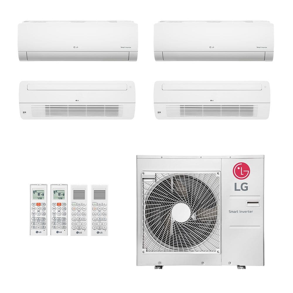 Ar-Condicionado Multi Split Inverter LG 48.000 (2x Evap HW 7.000 + 2x Evap Cassete 1 Via 18.000) Quente/Frio 220V