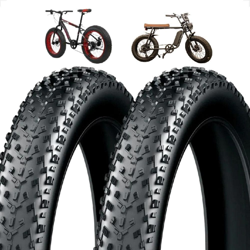 PAR Pneu Pineu Aro 20 X 4.0 Fatbike Mobylete StretGo Scooter Bike eletrica Cravudo Largo Balão Gordo