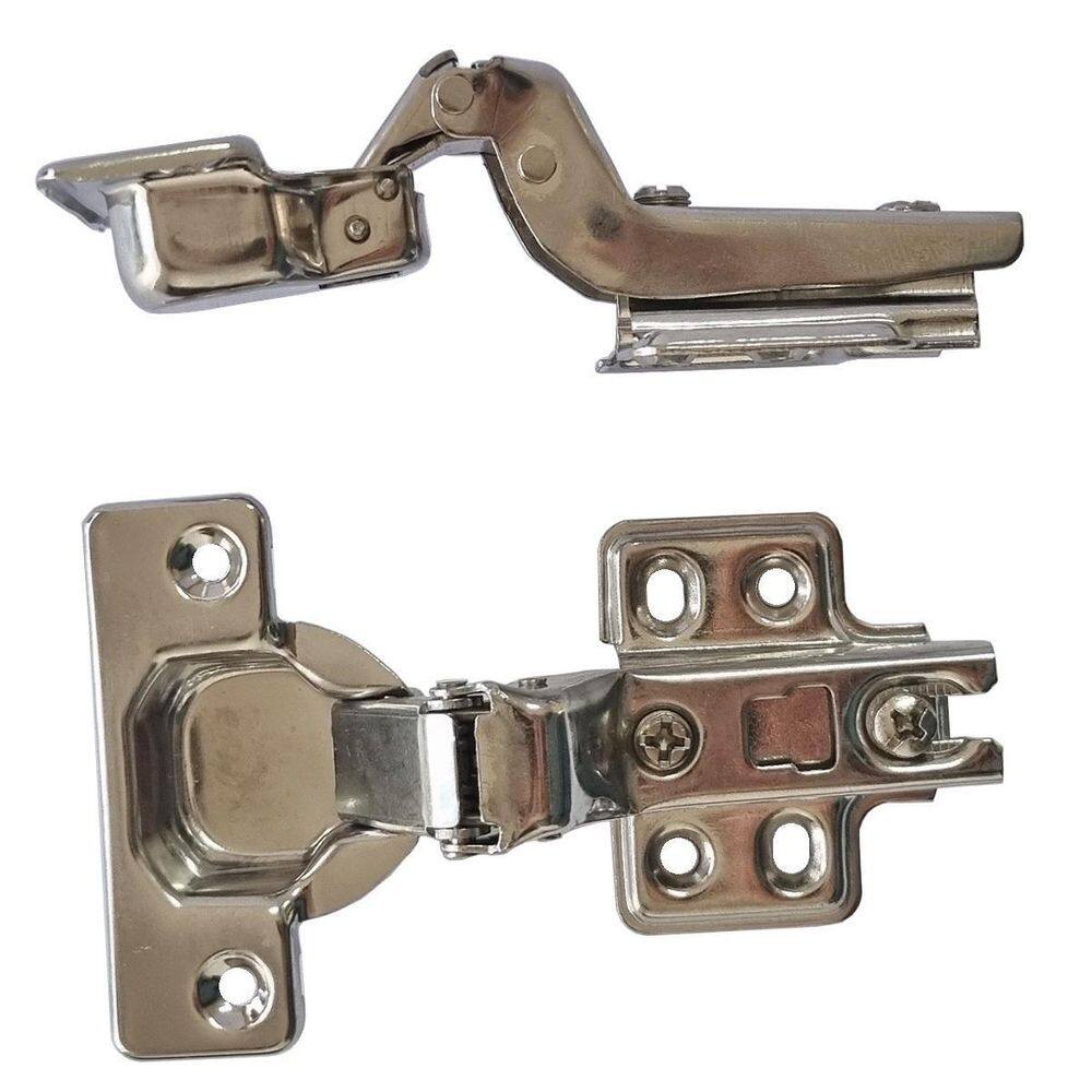 2Pçs Dobradiça Super Curva Copo 35Mm Em Aço Inox P Armário