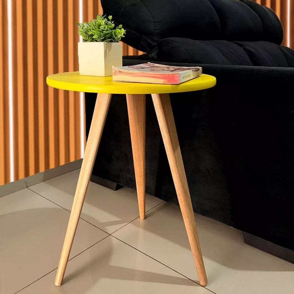 Mesa de Cabeceira Mesa de Apoio Lateral Canto Pé Palito 68cm