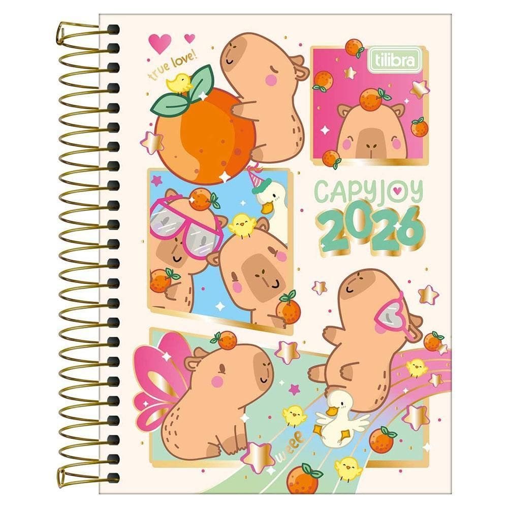 Agenda Diaria 2026 Esp M3 Capyclub Capivara Joy Tilibra