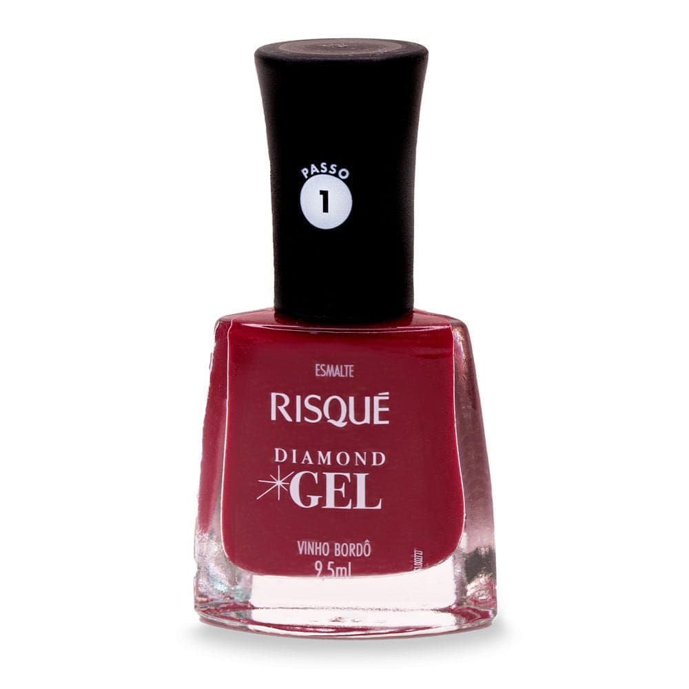 Esmalte Risqué Diamond Gel Cor Vinho Bordô 9,5ml