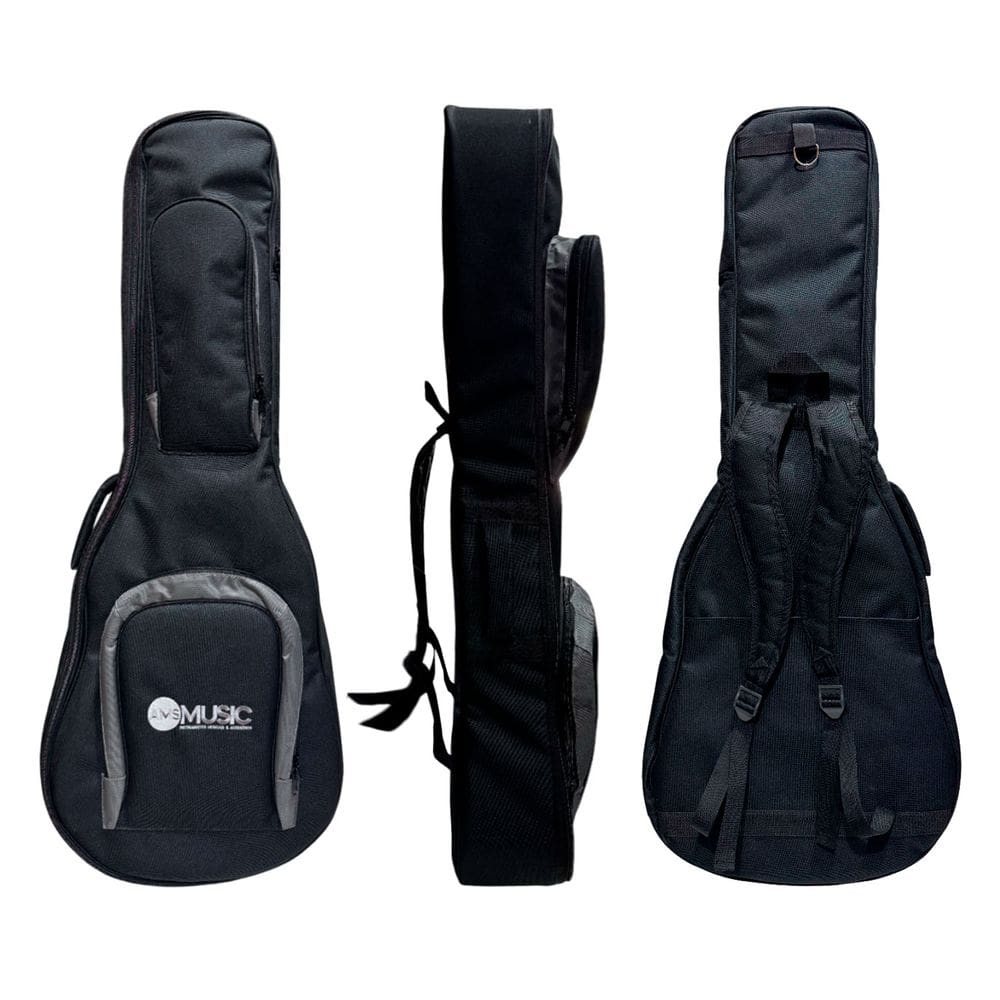 SEMI CASE RÍGIDO P/ VIOLÃO JUMBO PRETO ”AMS”