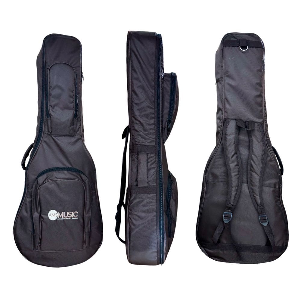 SEMI CASE RÍGIDO P/ VIOLÃO JUMBO MARROM &quot;AMS&quot;