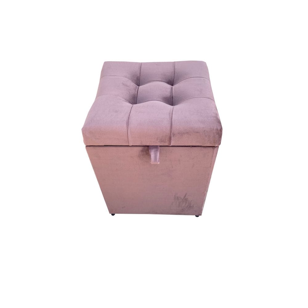 Puff Baú Quadrado 1 Lugar 36X36 Cm Rose