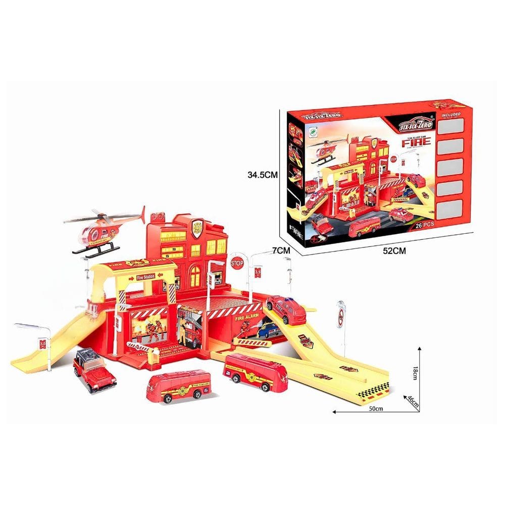 Pista Carrinhos Infantil Com Acessórios Maxi Toys Bombeiro