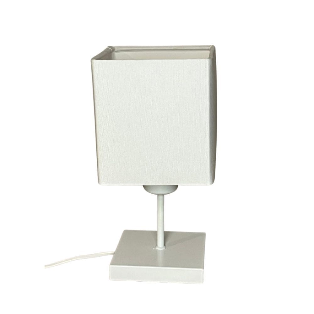 Abajur Cabeceira Para Quarto Quadrado Vivare Md-2008 Cúpula em Tecido - Bivolt