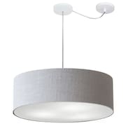 Lustre Pendente Cilíndrico Com Desvio de Centro Vivare Md-4259 Cúpula em Tecido 50x15cm - Bivolt
