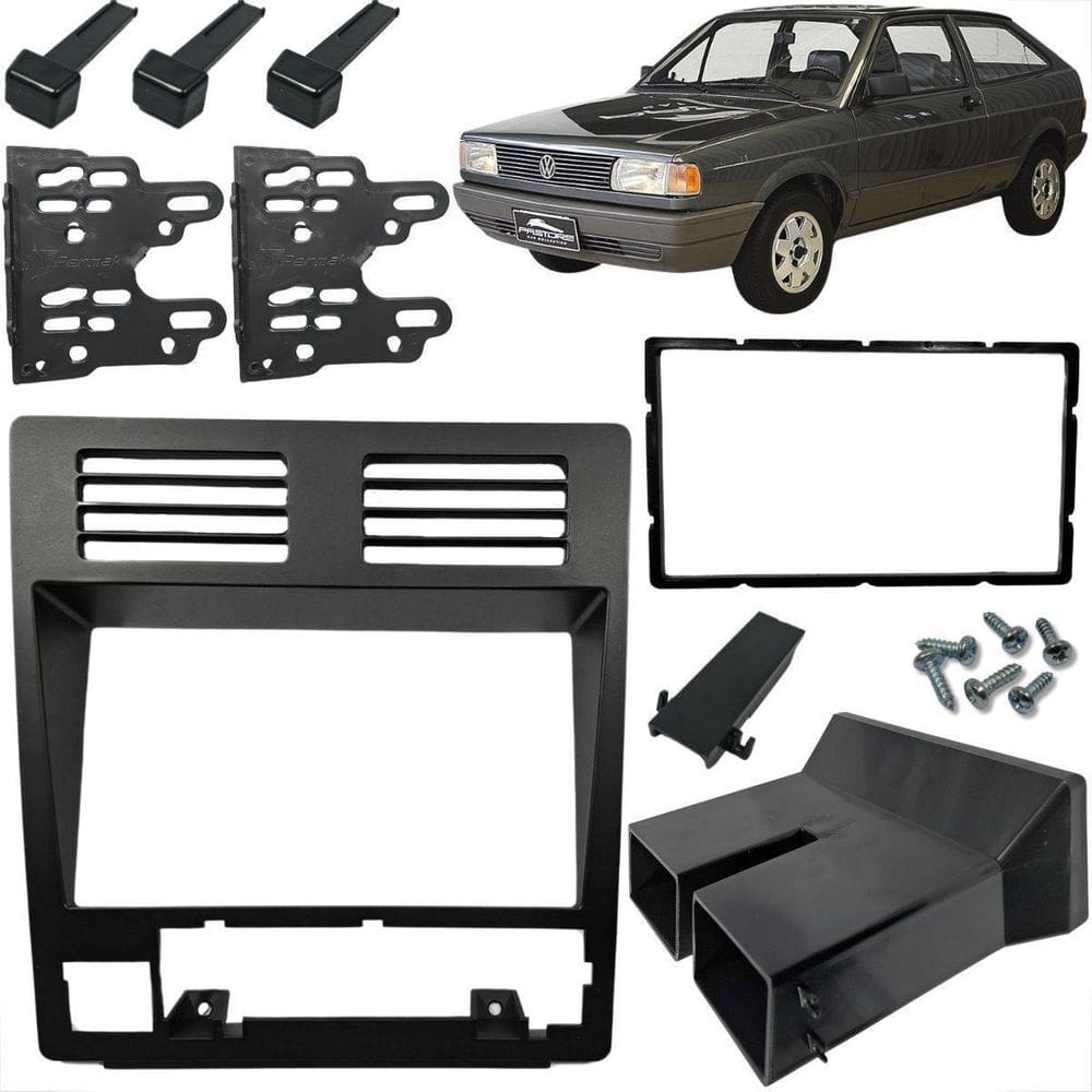Moldura Painel 7 Polegadas Gol Quadrado 2Din Cl Preto Fosco