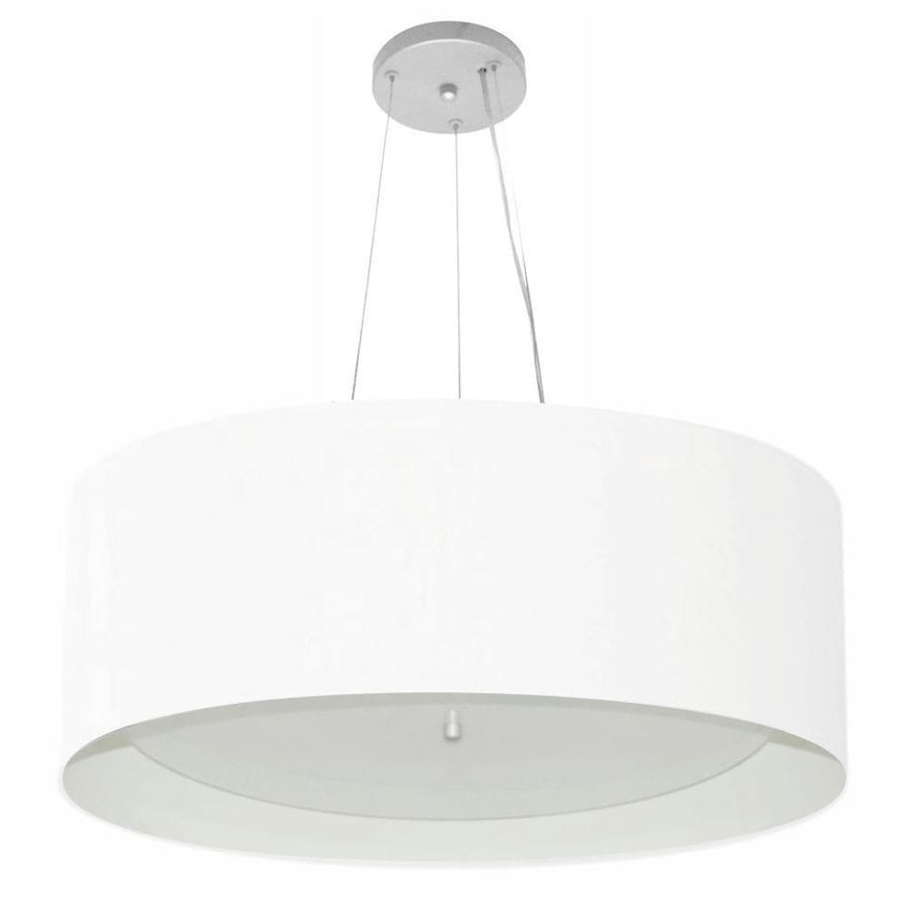 Lustre Pendente Cilíndrico Vivare Md-4142 Cúpula Forrada em Tecido 80x30cm - Bivolt
