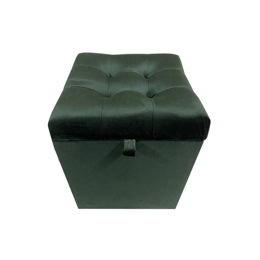 Puff Baú Quadrado 1 Lugar 36X36 Cm Verde