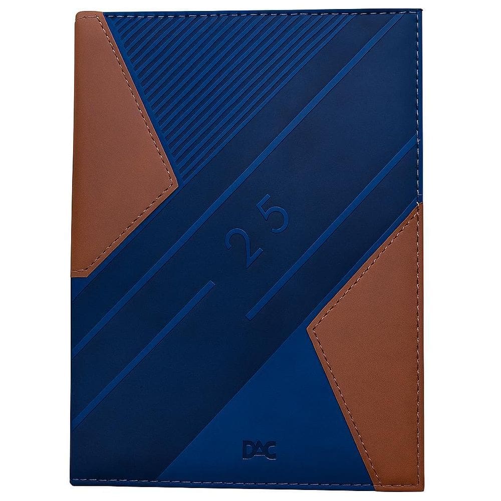 Mini Agenda Dac Azul/Marrom Capa Dura Compacta