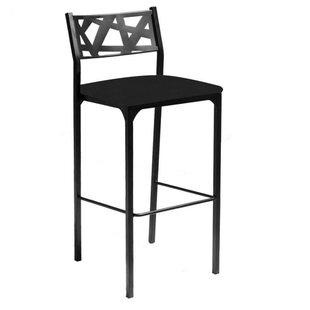 Banqueta Eliza Para Cozinha,bancada Ou Area Externa Gourmet Assento Sintético Preto-gat Magazine