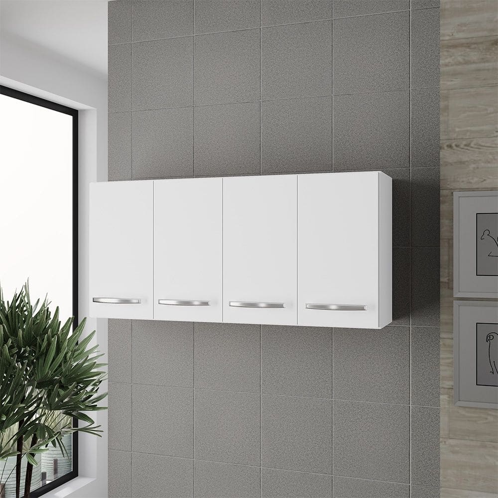 Armário Aéreo de Cozinha 120cm com 04 Portas Mara Branco Moblis