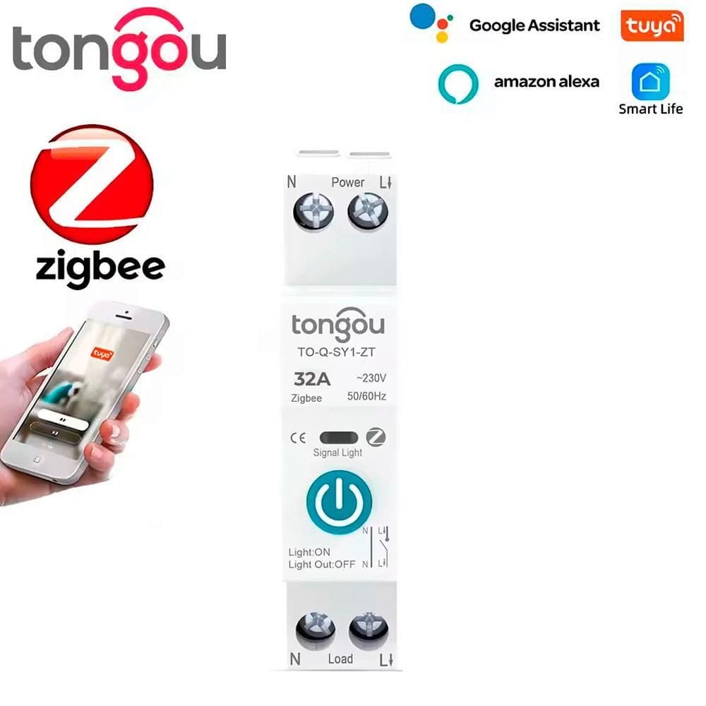 Disjuntor Inteligente Zigbee 32A Google Assistant E Alexa