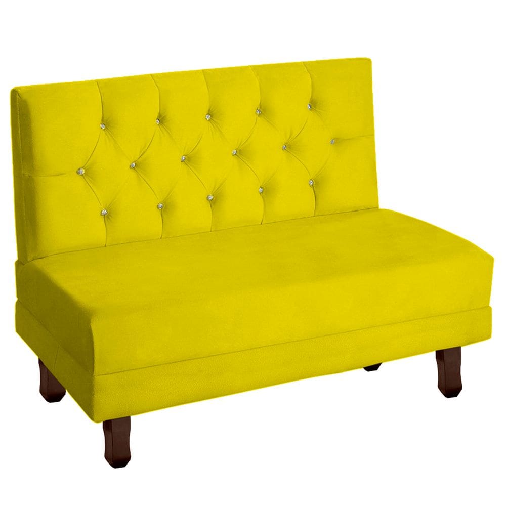 Sofá Canto Italy Veludo Amarelo - Montanaris Decor