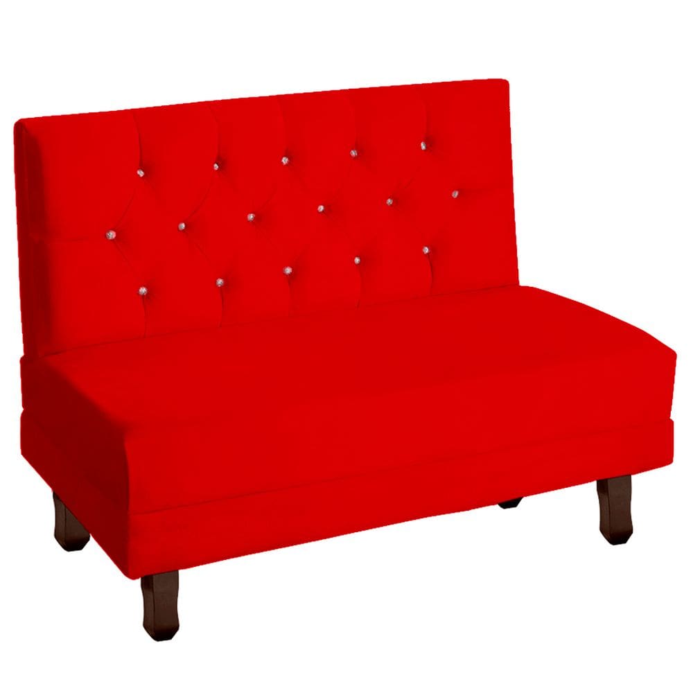 Sofá Canto Italy Veludo Vermelho - Montanaris Decor