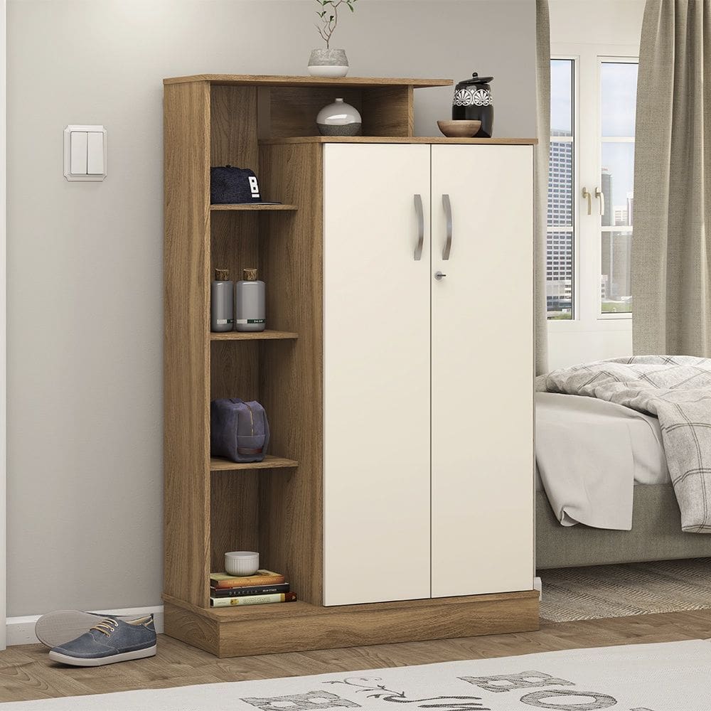 Armário Multiuso Elite com Chave Amêndola Touch Off White Demóbile