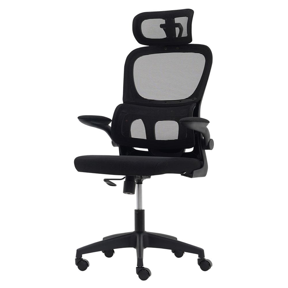 Cadeira Escritório Ergonômica Com Suporte Lombar Estofado E Apoio de Cabeça