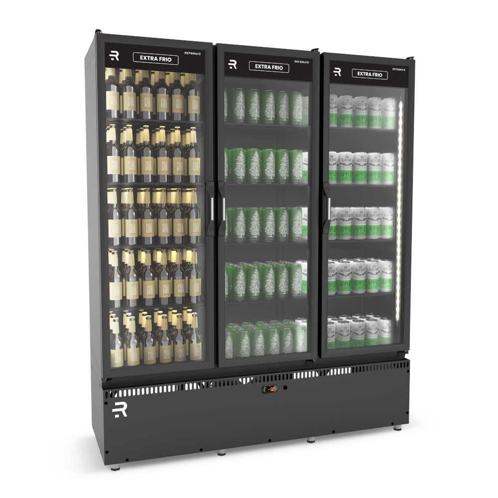 Auto Serviço Vanguard Extra Frio 3 Portas Vidro Aquecido Preto/Preto ASVEF3P 220V - Refrimate