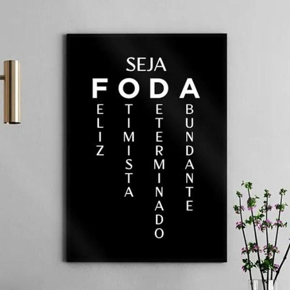 Quadro Decorativo Seja - Preto E Branco 33X24Cm