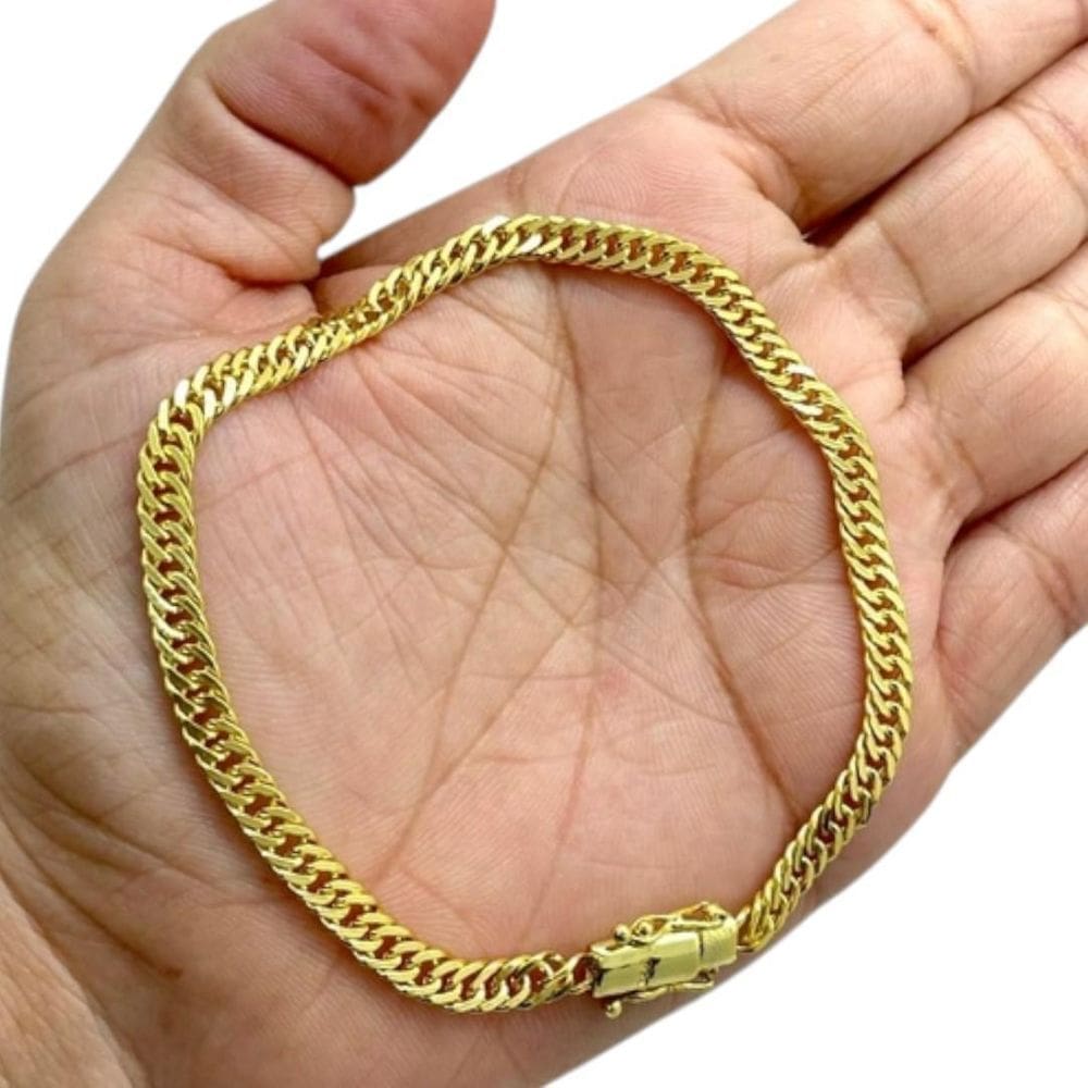 Pulseira Grumet 5Mm Fecho 750 Especial Banhado A Ouro 18K