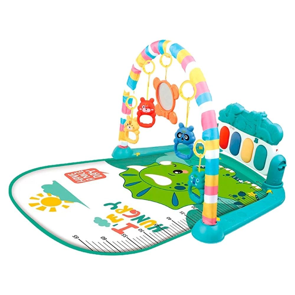 Tapete Infantil De Atividades Com Piano Dinosaur Happy Verde