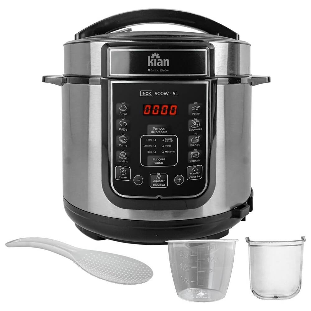 Panela De Pressão Elétrica Kian Inox 5 Litros 900w 127v PPE-101