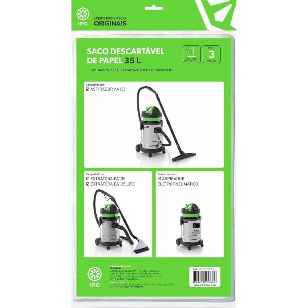 Filtro Descartável 35L com 3 un SBNFILTROD35L IPC Brasil