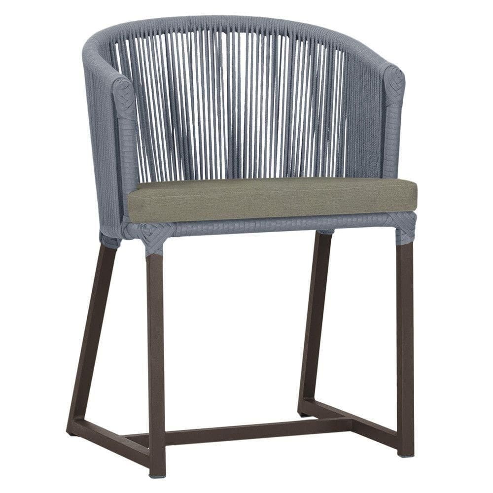 Cadeira De Jantar Noronha Alumínio Marrom E8 Trama autêntico Prata