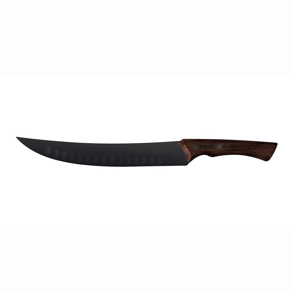 Faca Para Carne Churrasco Black Lâmina Inox Escurecido Cabo Madeira 10” - Tramontina 22841110