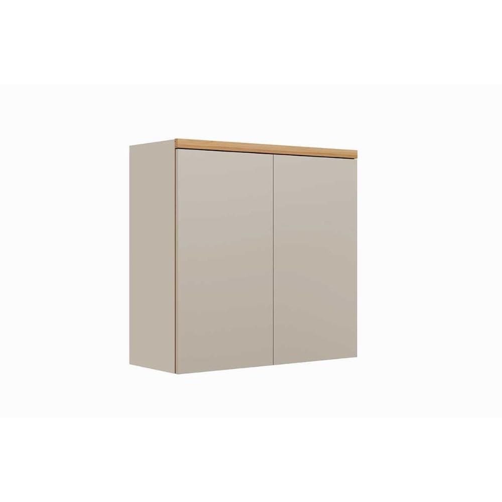 Armário Aéreo p/ Cozinha Allure c/ 2 Portas 80cm Jequitiba/Gris Fosco - Linea Brasil