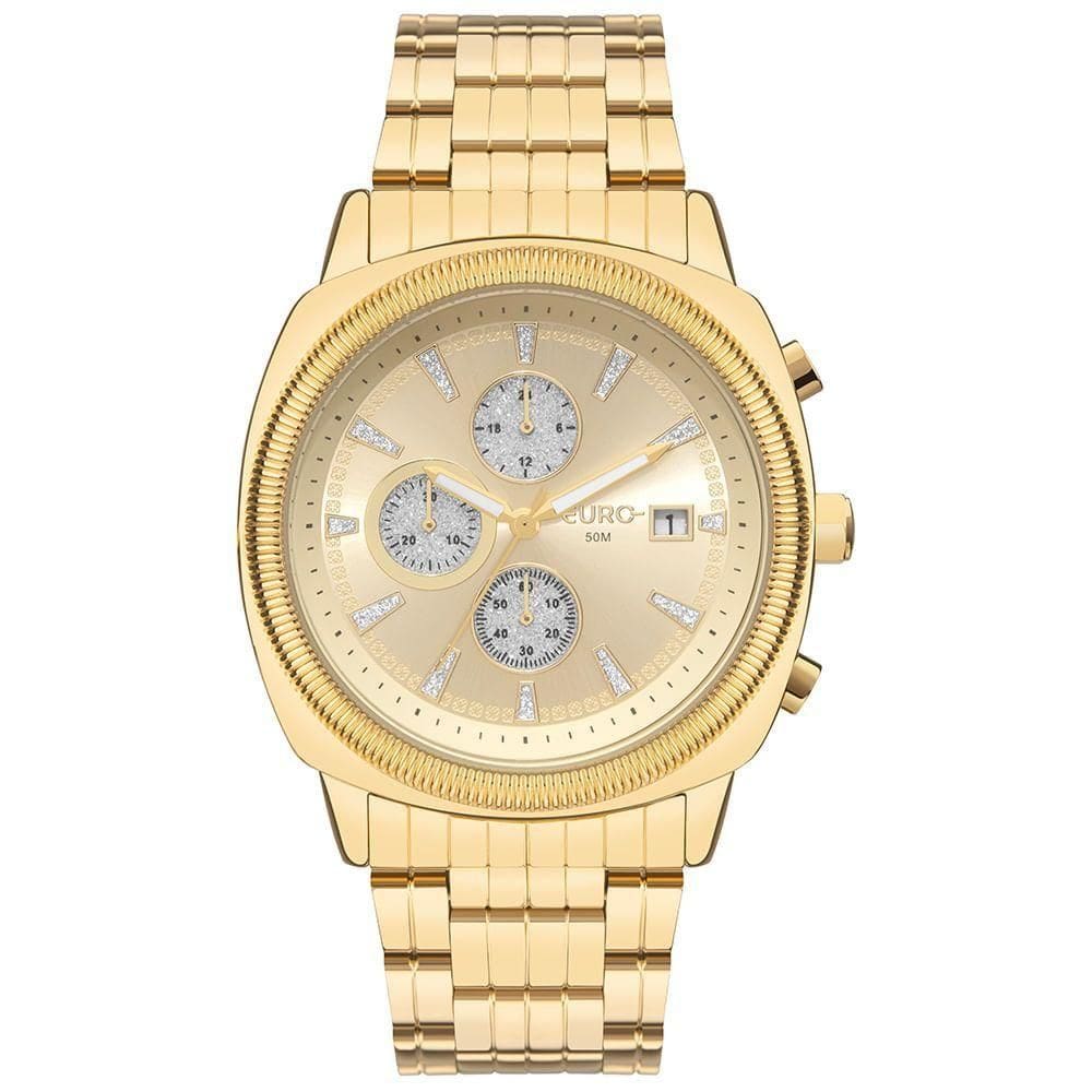 Relógio Euro Feminino Big Case Dourado - Eujs15aa-4d Relógio Euro Feminino Delux Dourado - Eujs15aa-4d