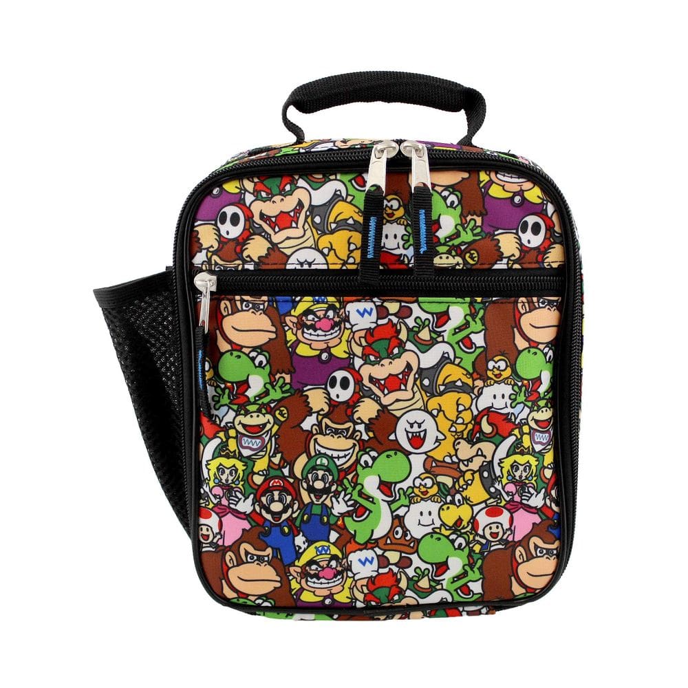 Lancheira Super Mario Bros isolada para crianças em idade escolar multicolorida