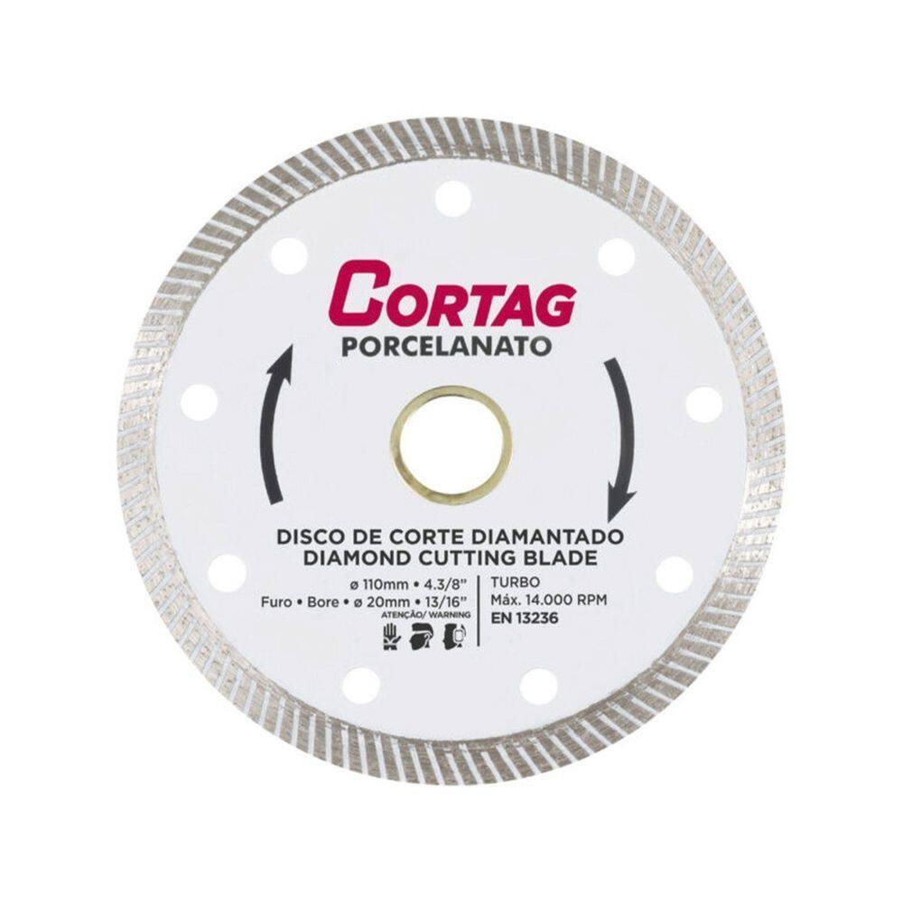 Disco Diamantado 110mm Turbo Porcelanato 60863 Cortag