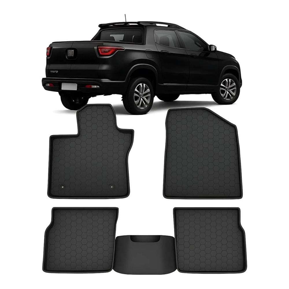 Jogo Tapete Fiat Toro 2016 A 2025 Tipo Bandeja Preto